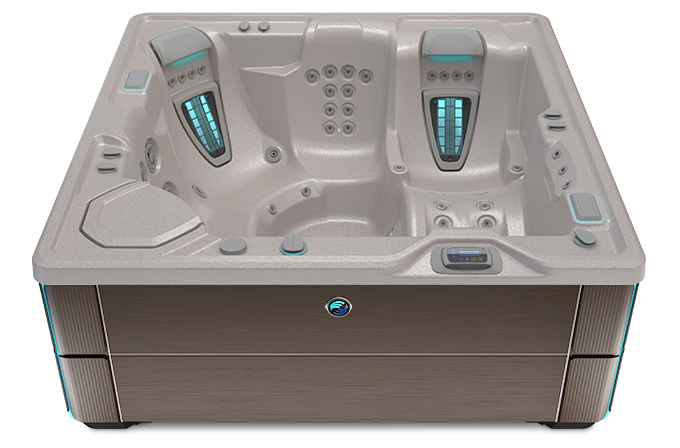 Highlife Aria Hot Tub with Pebble Shell and Java Cabinet