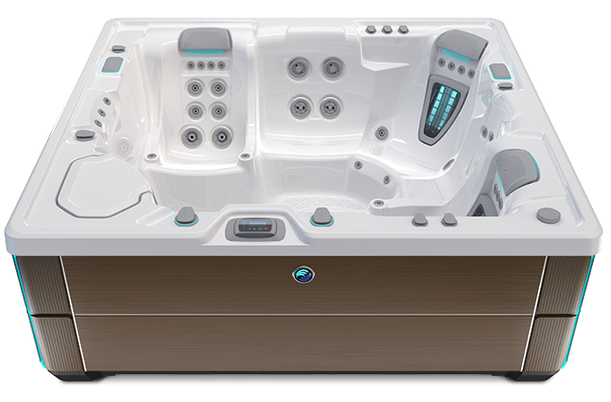 Highlife Envoy Hot Tub with Alpine White Shell and Java Cabinet