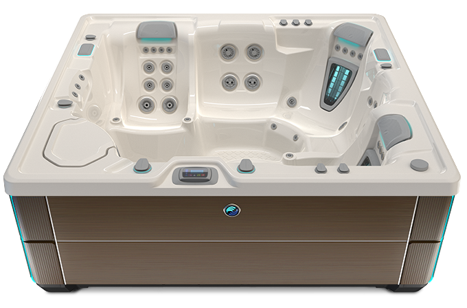 Highlife Envoy Hot Tub with Ivory Shell and Java Cabinet