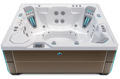 Highlife Grandee Hot Tub with Alpine White Shell and Java Cabinet