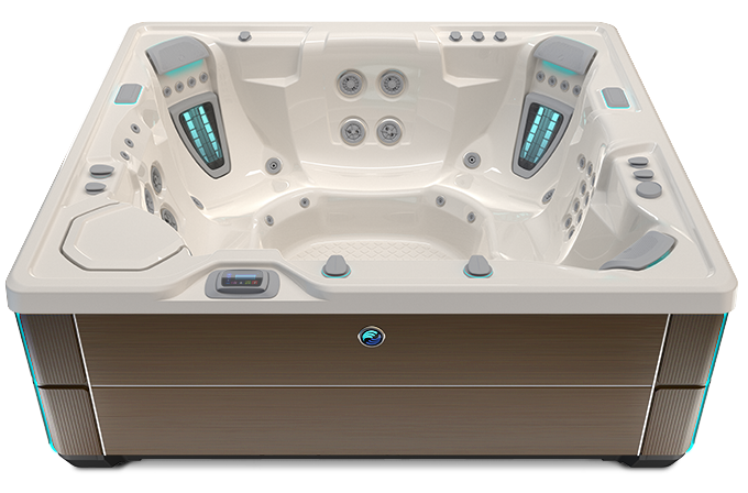 Highlife Grandee Hot Tub with Ivory Shell and Java Cabinet