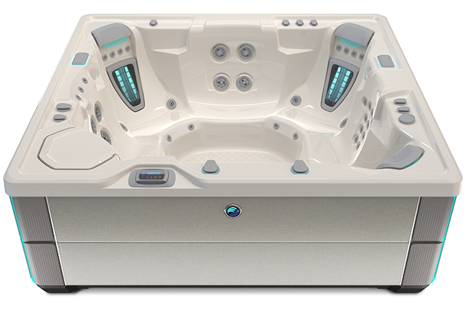 Highlife Grandee Hot Tub with Ivory Shell and Linen Cabinet