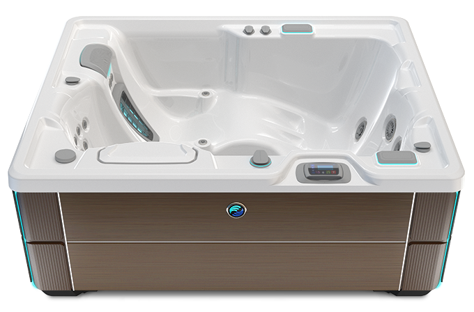 Highlife Jetsetter Hot Tub with Alpine White Shell and Java Cabinet