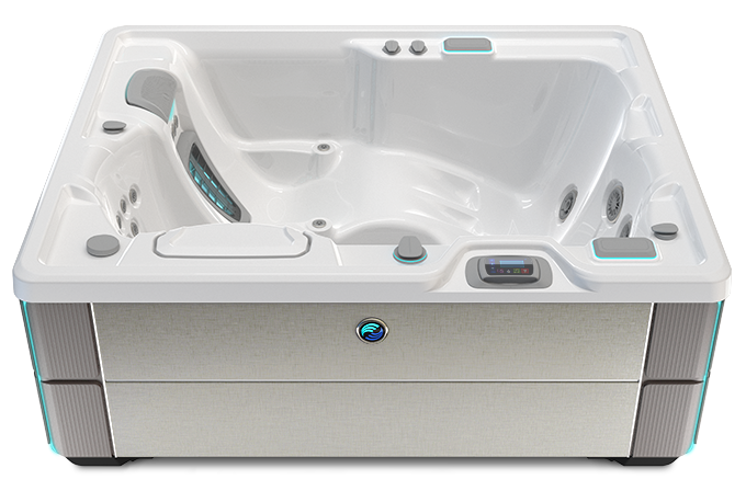 Highlife Jetsetter Hot Tub with Alpine White Shell and Linen Cabinet