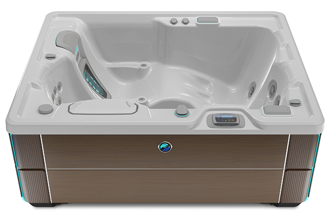 Highlife Jetsetter Hot Tub with Ice Gray Shell and Java Cabinet