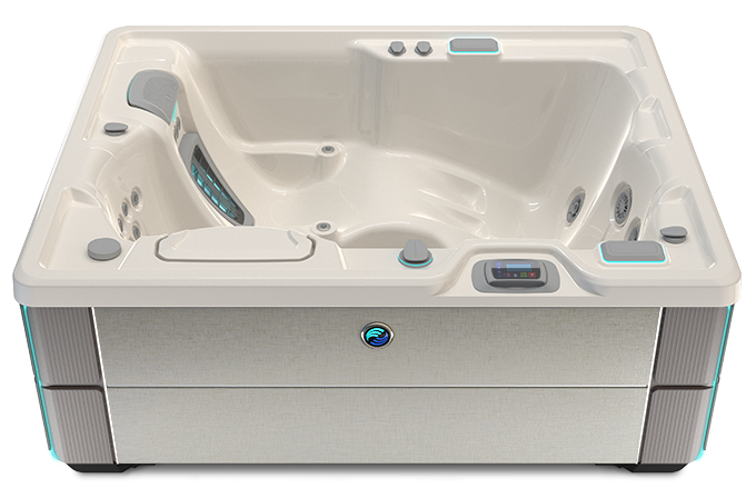 Highlife Jetsetter Hot Tub with Ivory Shell and Linen Cabinet