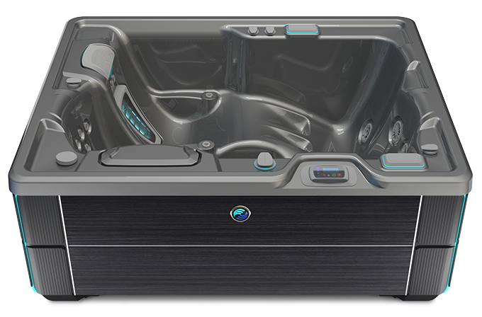 Highlife Jetsetter Hot Tub with Platinum Shell and Blackwood Cabinet