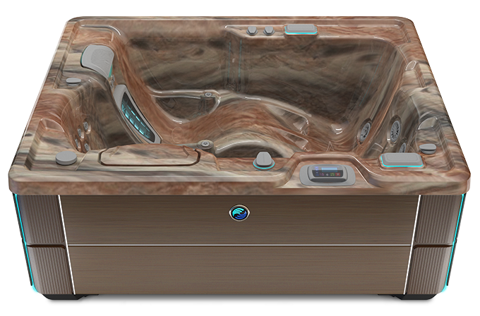 Highlife Jetsetter Hot Tub with Tuscan Sun Shell and Java Cabinet