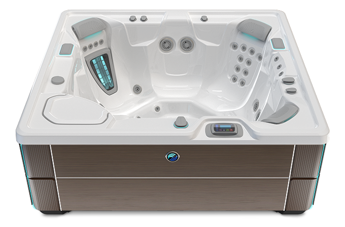 Highlife Prodigy Hot Tub with Alpine White Shell and Java Cabinet
