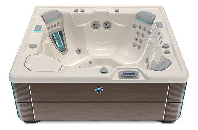 Highlife Prodigy Hot Tub with Ivory Shell and Java Cabinet