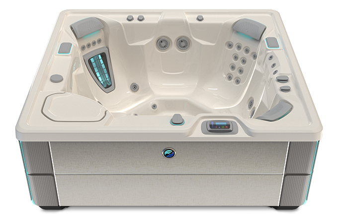 Highlife Prodigy Hot Tub with Ivory Shell and Linen Cabinet