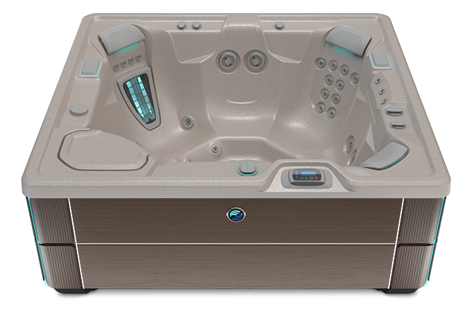 Highlife Prodigy Hot Tub with Pebble Shell and Java Cabinet