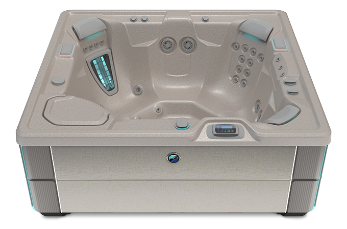 Highlife Prodigy Hot Tub with Pebble Shell and Linen Cabinet