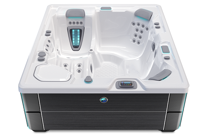 Highlife Sovereign Hot Tub with Alpine White Shell and Blackwood Cabinet