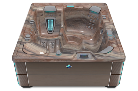 Highlife Sovereign Hot Tub with Tuscan Sun Shell and Java Cabinet