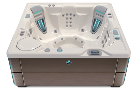 Highlife Vanguard Hot Tub with Ivory Shell and Java Cabinet