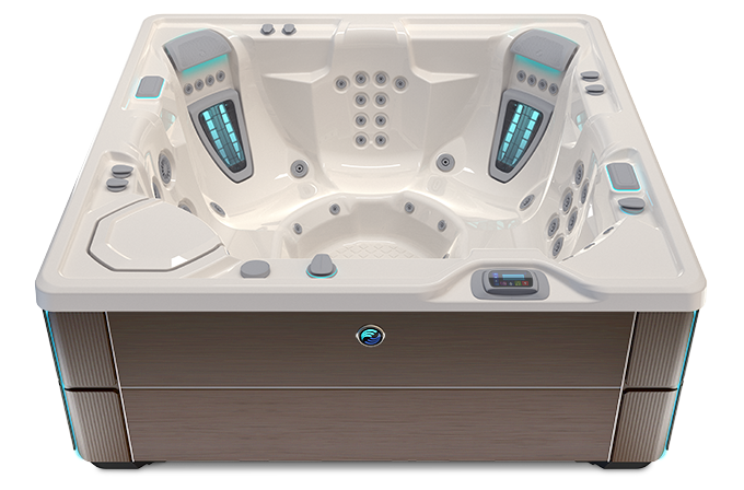 Highlife Vanguard Hot Tub with Ivory Shell and Java Cabinet