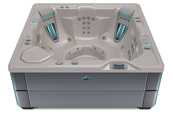 Highlife Vanguard Hot Tub with Pebble Shell and Charcoal Cabinet