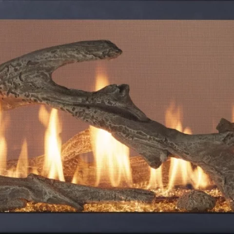 4415 High Output See-Thru Deluxe Gas Fireplace with Driftwood Interior