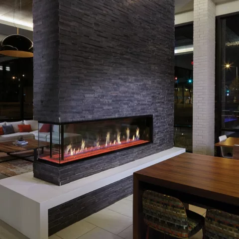 DaVinci Pier Linear Gas Fireplace, 20 by 90 inches.