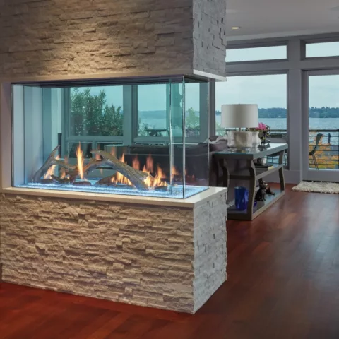 DaVinci Pier Linear Gas Fireplace, 54 by 30 inches.