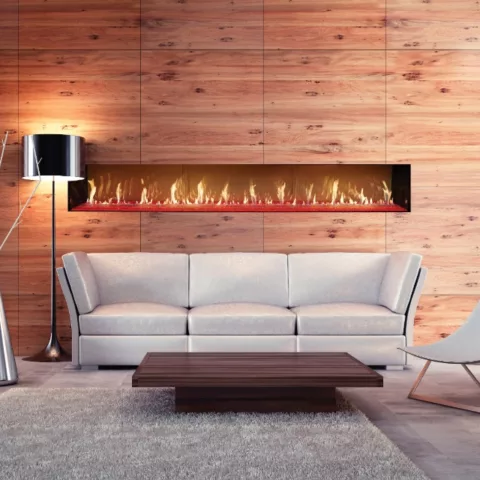 DaVinci Single-Sided Linear Gas Fireplace, 144 by 12 inches.