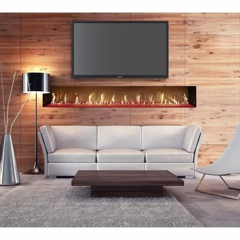 DaVinci Single-Sided Linear Gas Fireplace, 144 by 12 inches.