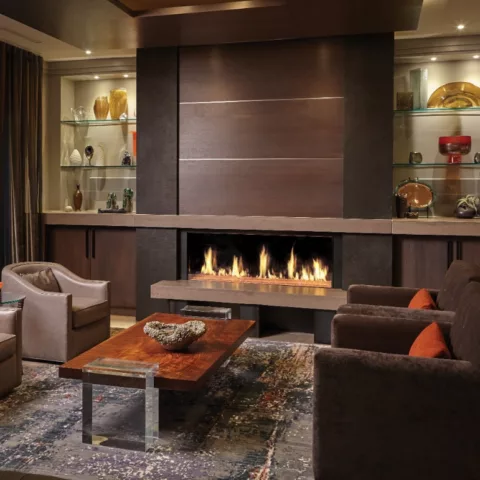 DaVinci Single-Sided Linear Gas Fireplace, 20 by 60 inches.