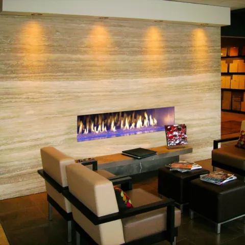 DaVinci Single-Sided Linear Gas Fireplace, 60 by 12 inches.