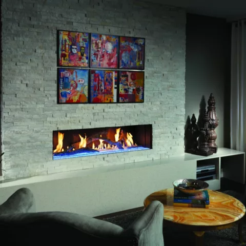 DaVinci Single-Sided Linear Gas Fireplace, 60 by 12 inches.