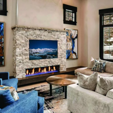 DaVinci Single-Sided Linear Gas Fireplace, 60 by 12 inches.