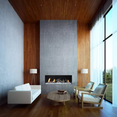 DaVinci Single-Sided Linear Gas Fireplace, 60 by 20 inches.