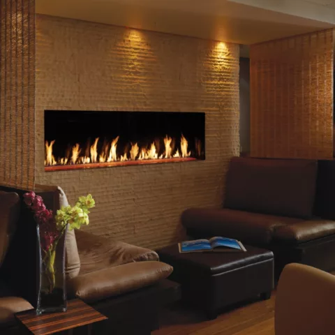 DaVinci Single-Sided Linear Gas Fireplace, 60 by 20 inches.