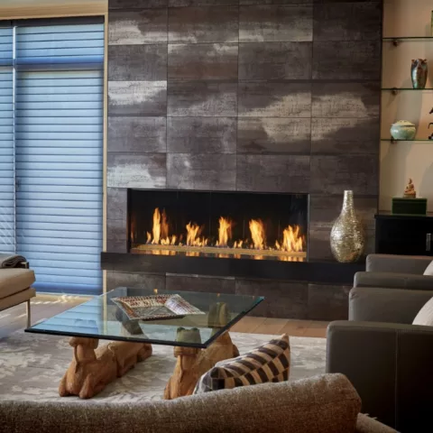 DaVinci Single-Sided Linear Gas Fireplace, 60 by 30 inches.