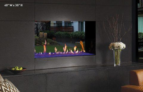 DaVinci See-Thru Linear Gas Fireplace™ wall unit