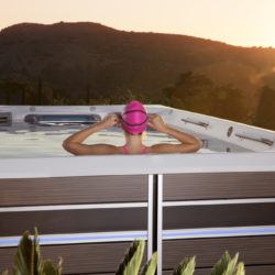 Endless Pools Swim Spas E550 sunrise swim.