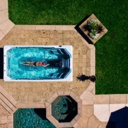 Endless Pools Swim Spas E550 overhead view.