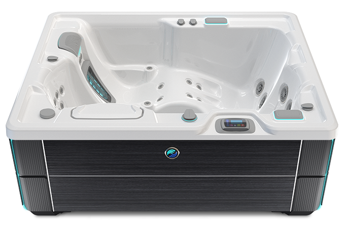 Highlife Jetsetter LX Hot Tub with Alpine White Shell and Blackwood Cabinet