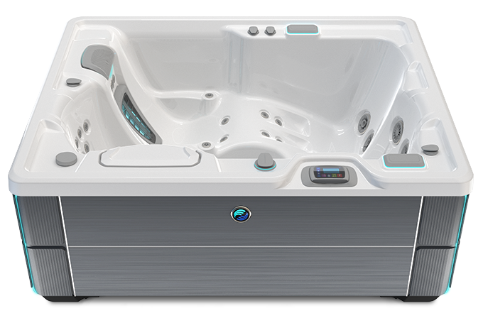 Highlife Jetsetter LX Hot Tub with Alpine White Shell and Charcoal Cabinet