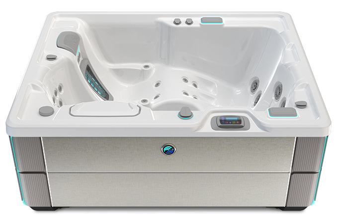 Highlife Jetsetter LX Hot Tub with Alpine White Shell and Linen Cabinet