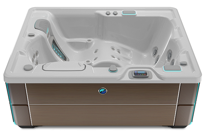 Highlife Jetsetter LX Hot Tub with Ice Gray Shell and Java Cabinet