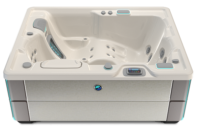 Highlife Jetsetter LX Hot Tub with Ivory Shell and Linen Cabinet