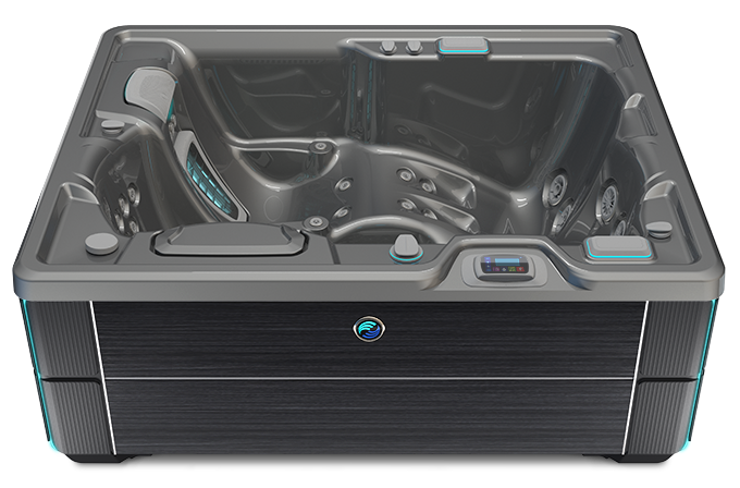 Highlife Jetsetter LX Hot Tub with Platinum Shell and Blackwood Cabinet