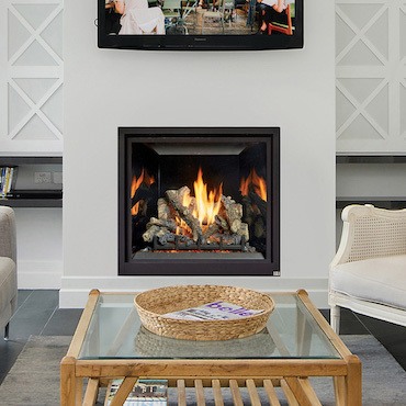 fireplace in modern living space