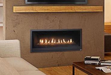 ProBuilder™ 42 Linear gas fireplace set into living room wall