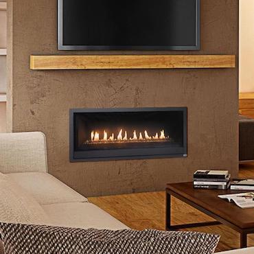 ProBuilder™ 42 Linear gas fireplace set into living room wall