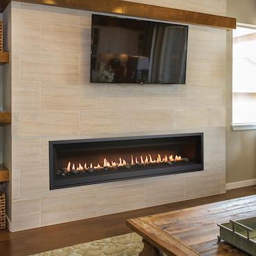 ProBuilder™ 72 Linear linear fireplace wall unit in marble facade