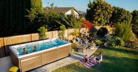 Backyard makeover for summer with endless pool, hot tubs and fire pits