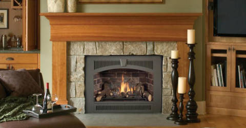 A gas fireplace insert warming a beautiful Bay Area Home
