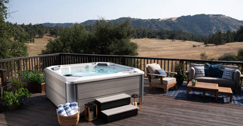 HotSpring HotSpot Rhythm hot tub installed on a deck